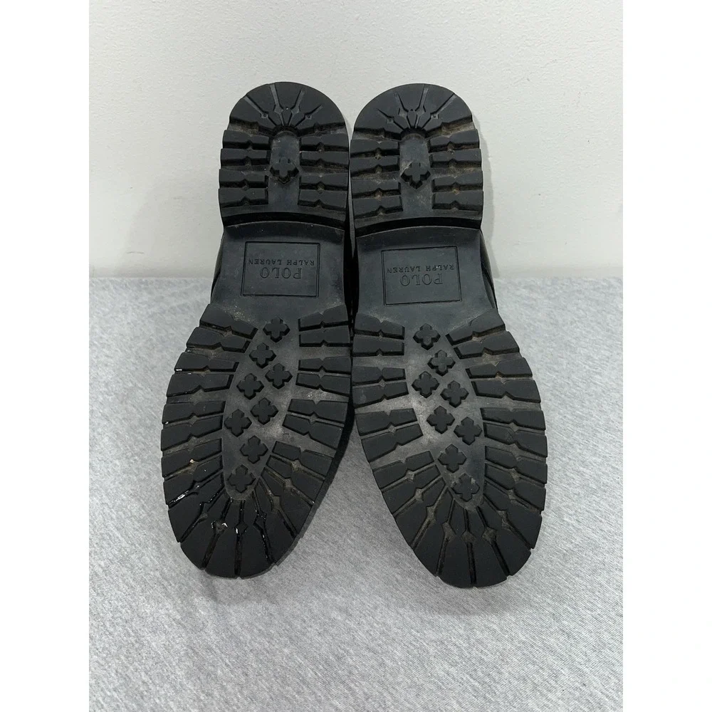 Polo Ralph Lauren Ranger Boots Mens Size 11D Black Leather Buckle Combat Work‎